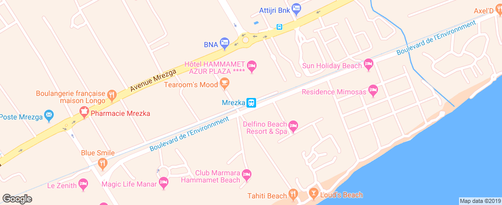 Отель Club Novostar Omar Khayam на карте Туниса