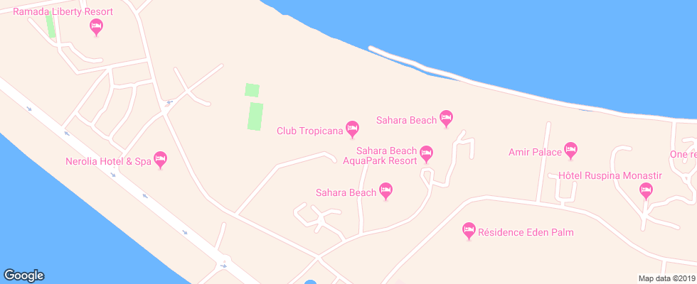 Отель Club Tropicana на карте Туниса