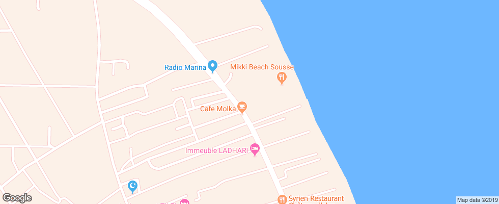 Отель Cosmos Tergui Club на карте Туниса