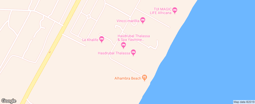 Отель Dalia на карте Туниса