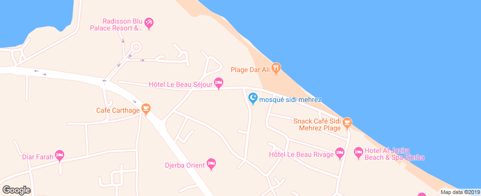 Отель Dar Ali на карте Туниса