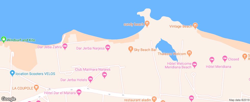 Отель Dar Djerba на карте Туниса