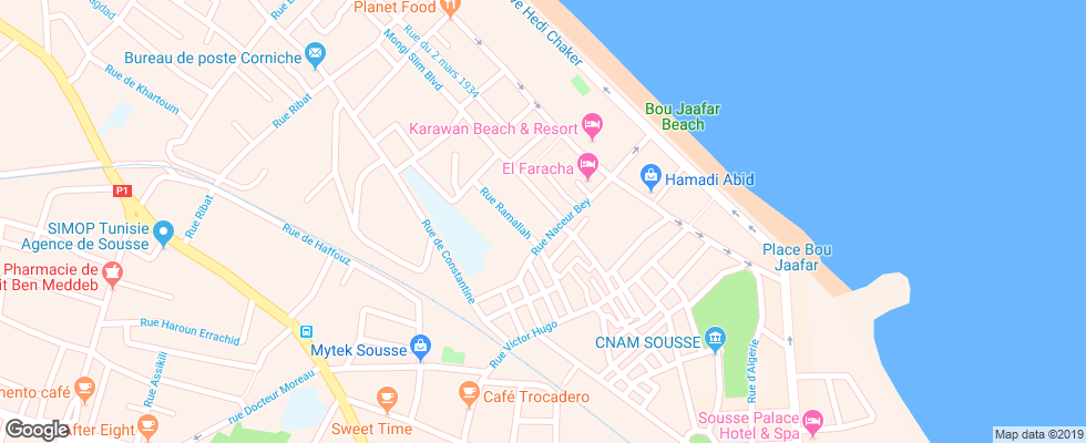 Отель El Faracha на карте Туниса