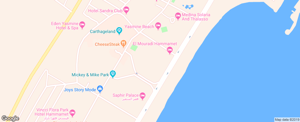 Отель El Mouradi El Menzah на карте Туниса