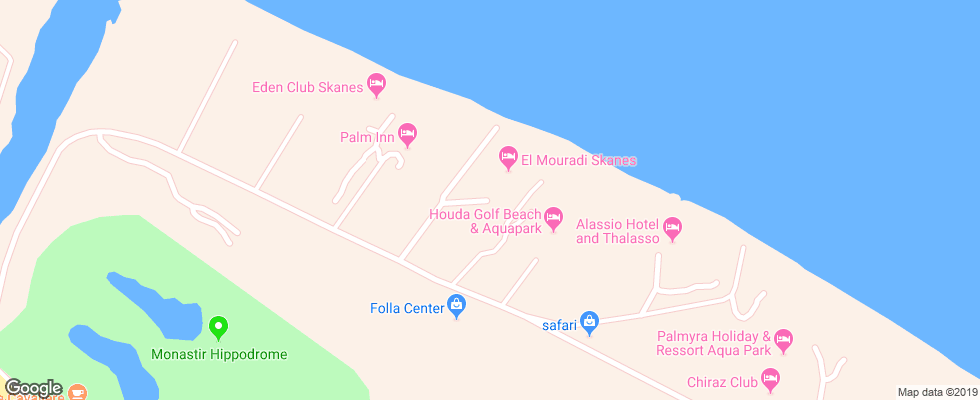 Отель El Mouradi Skanes на карте Туниса