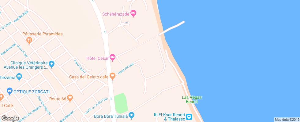 Отель Fortuna Sousse на карте Туниса