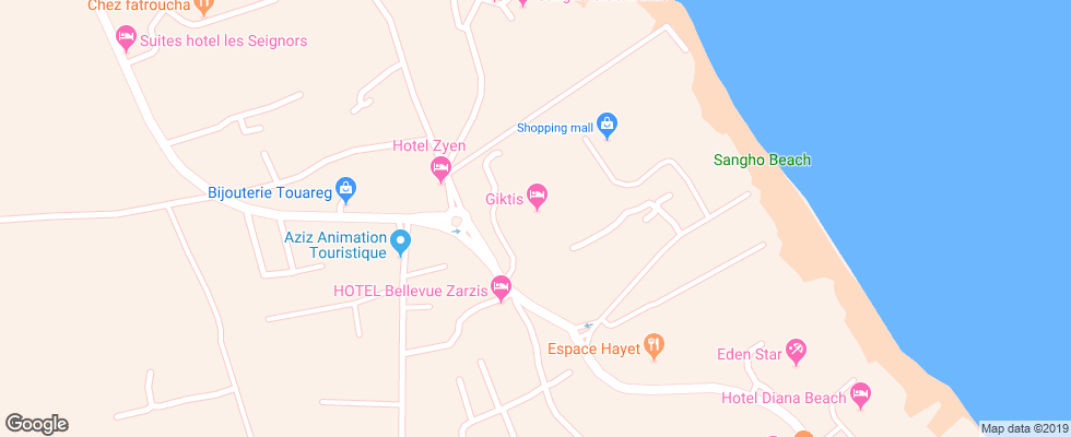 Отель Giktis на карте Туниса
