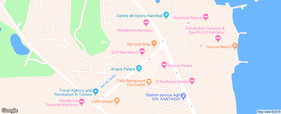 Отель Golf Residence на карте Туниса