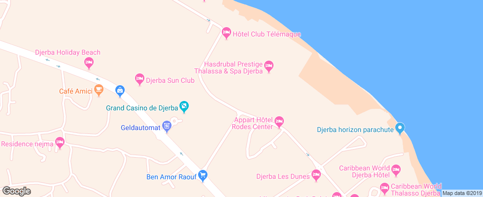Отель Hasdrubal Prestige Djerba на карте Туниса