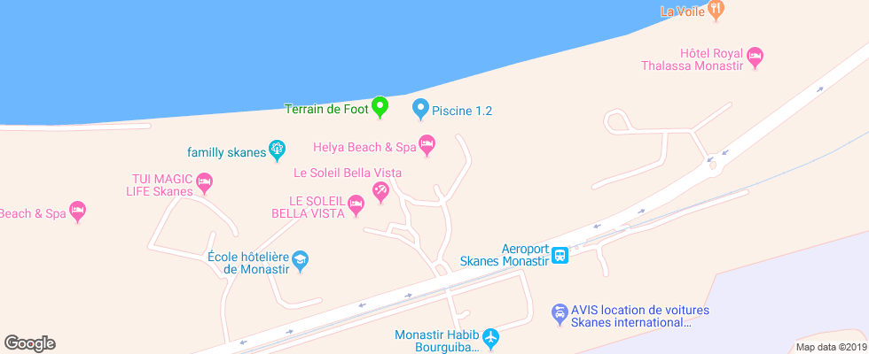 Отель Helya на карте Туниса