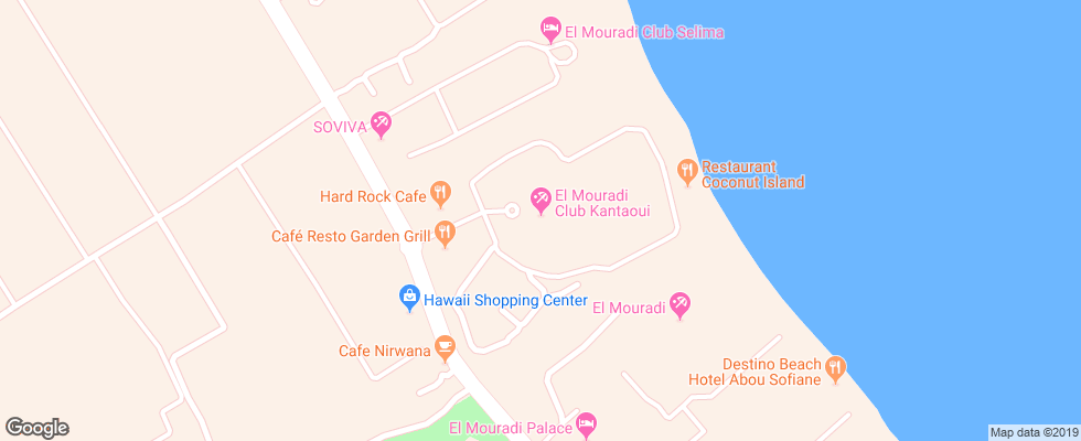 Отель Houria Palace на карте Туниса