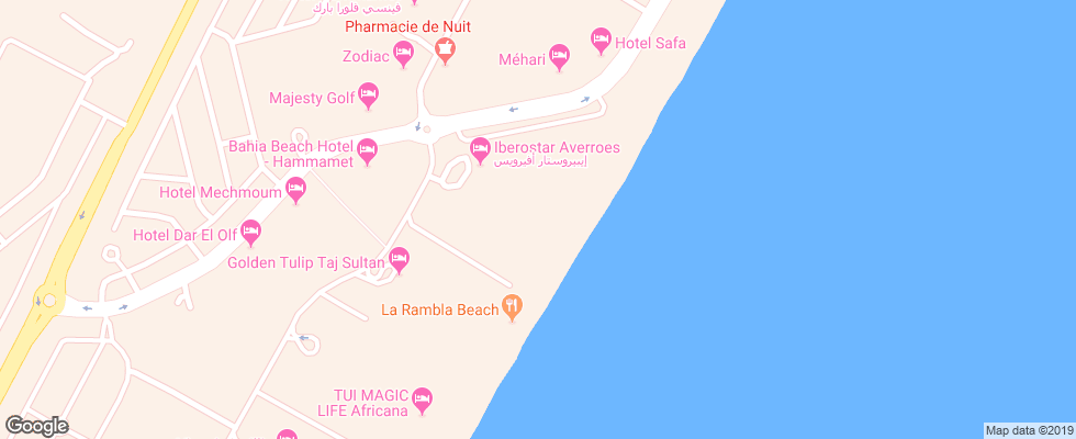 Отель Iberostar Averroes на карте Туниса