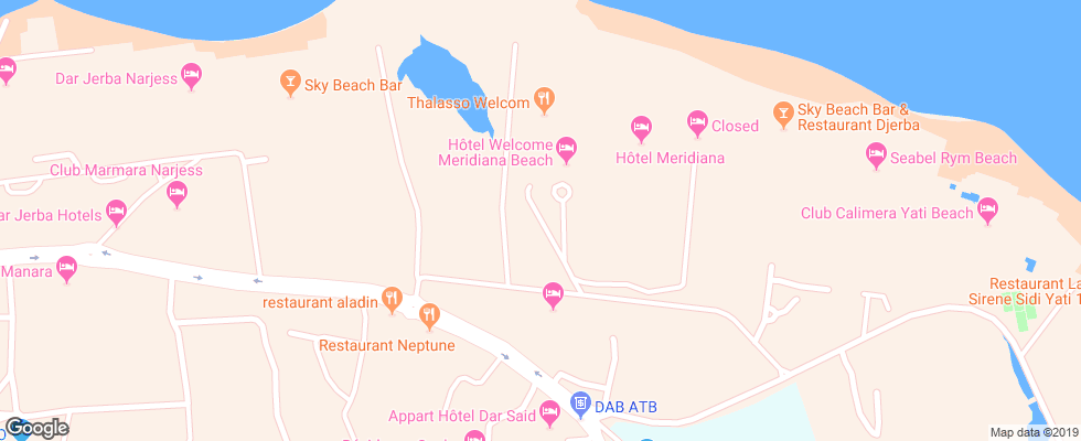 Отель Isis Hotel & Spa на карте Туниса
