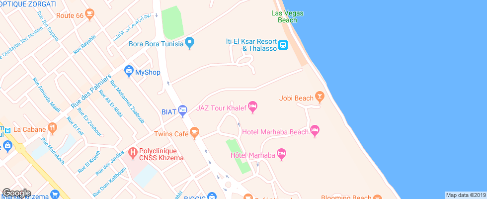 Отель Jaz Tour Khalef на карте Туниса