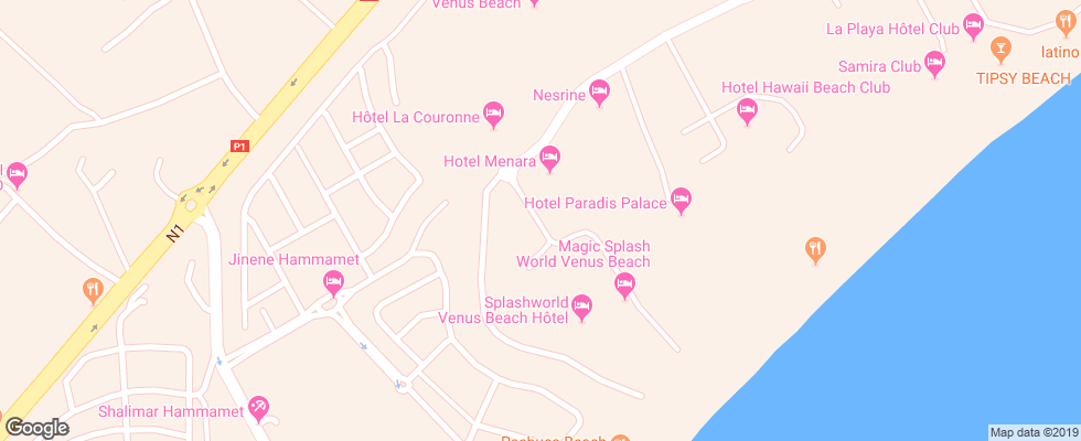Отель Kilma на карте Туниса