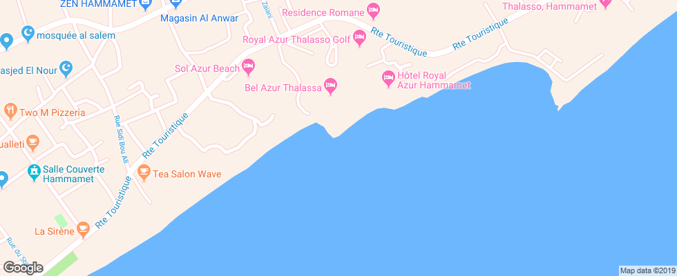 Отель La Badira на карте Туниса