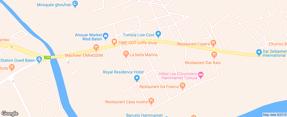 Отель Latrium на карте Туниса
