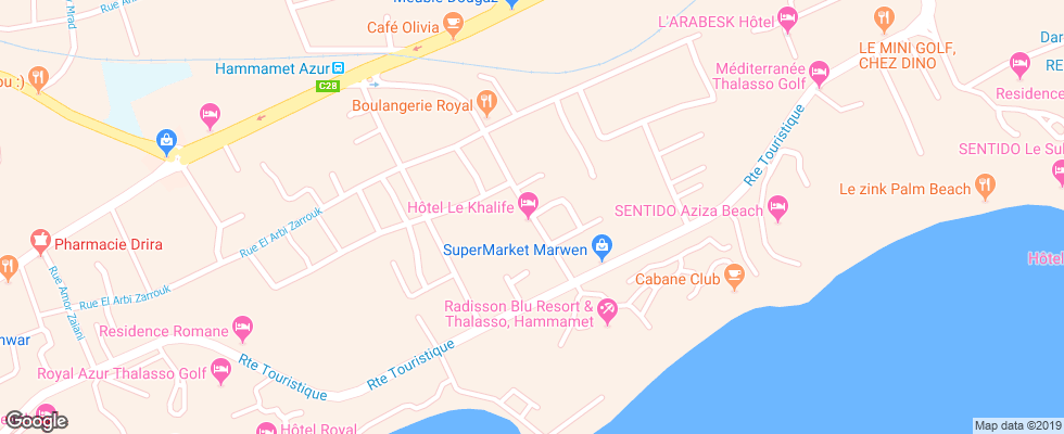 Отель Le Khalife на карте Туниса