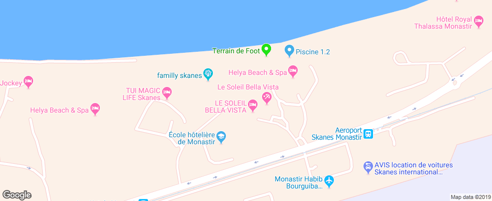 Отель Le Soleil Bella Vista Resort на карте Туниса