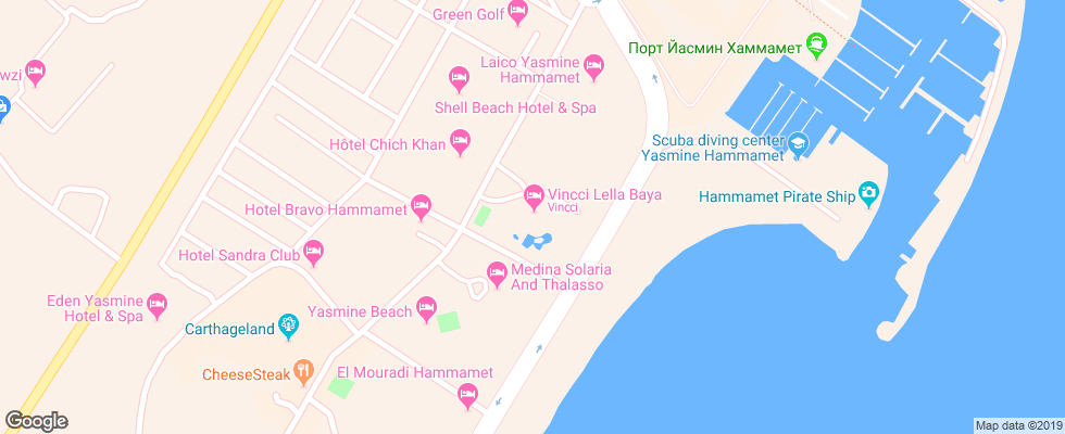 Отель Lella Baya на карте Туниса