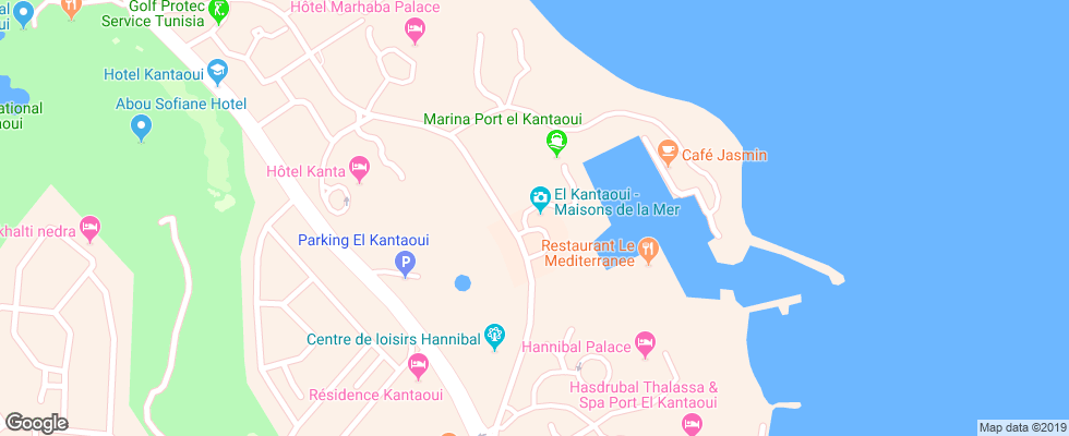 Отель Les Maisons Des Jardins на карте Туниса
