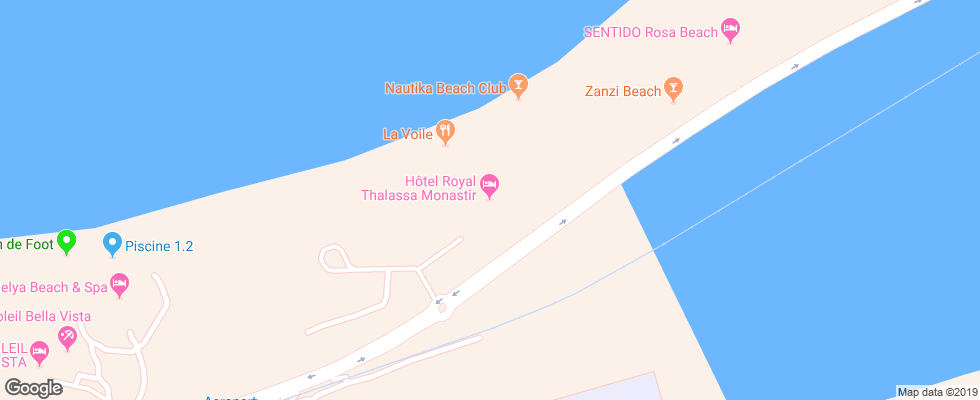 Отель Les Palmiers на карте Туниса