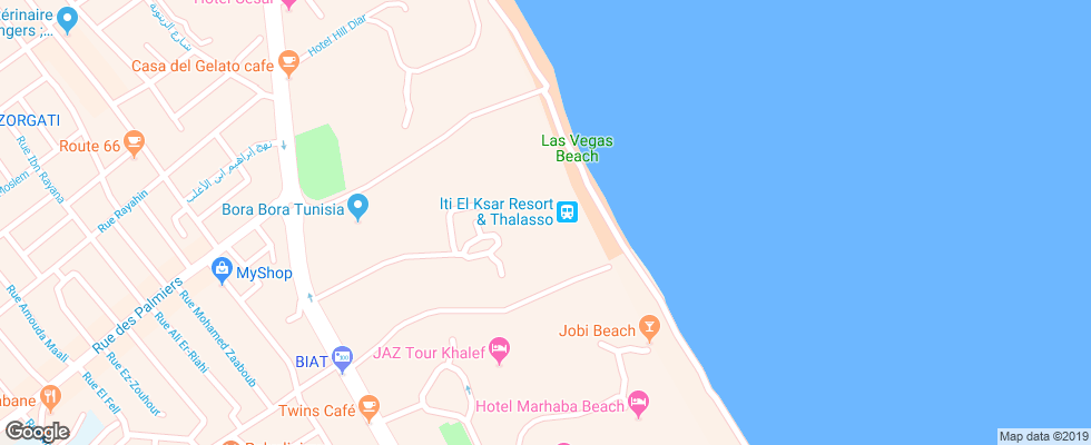 Отель Lti El Ksar на карте Туниса