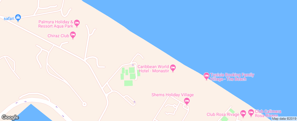 Отель Magic Caribbean Monastir на карте Туниса