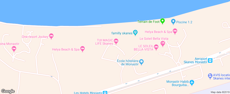 Отель Magic Skanes Family Resort на карте Туниса