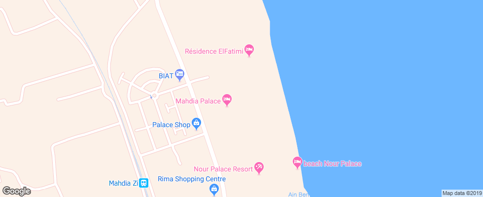 Отель Mahdia Palace Resort & Thalasso на карте Туниса