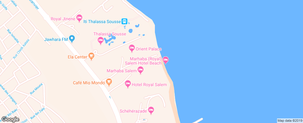 Отель Marhaba Royal Salem на карте Туниса