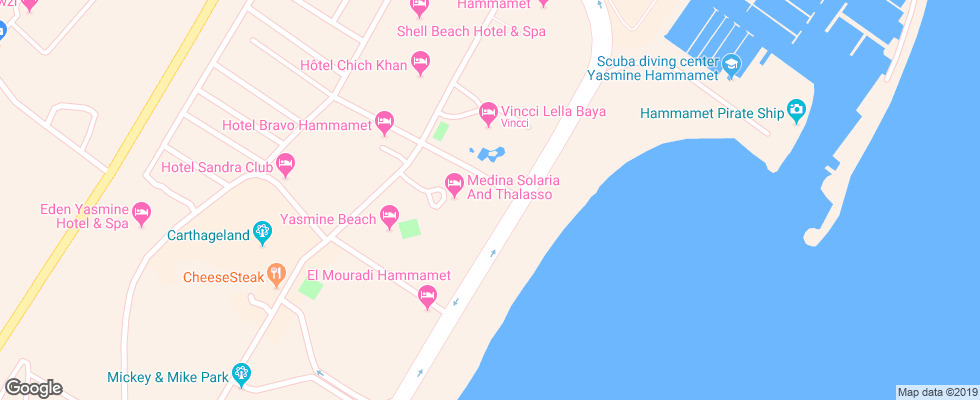 Отель Medina Solaria & Thalasso на карте Туниса
