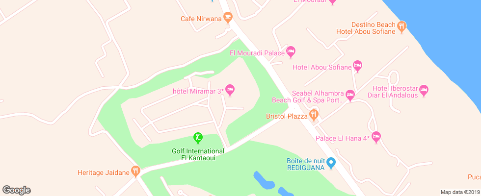 Отель Miramar Golf And Spa на карте Туниса