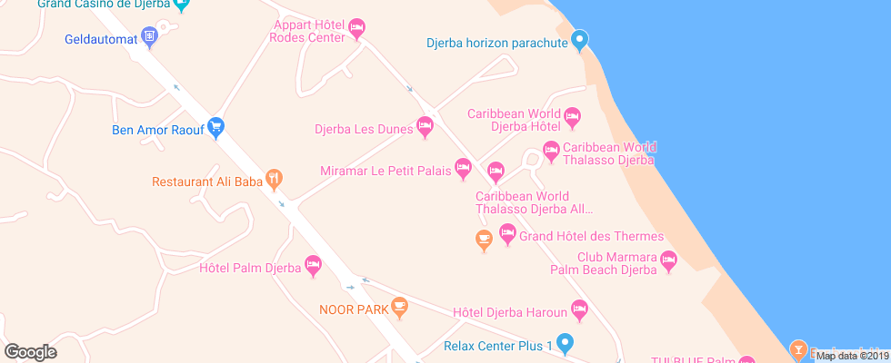 Отель Miramar Petit Palais на карте Туниса