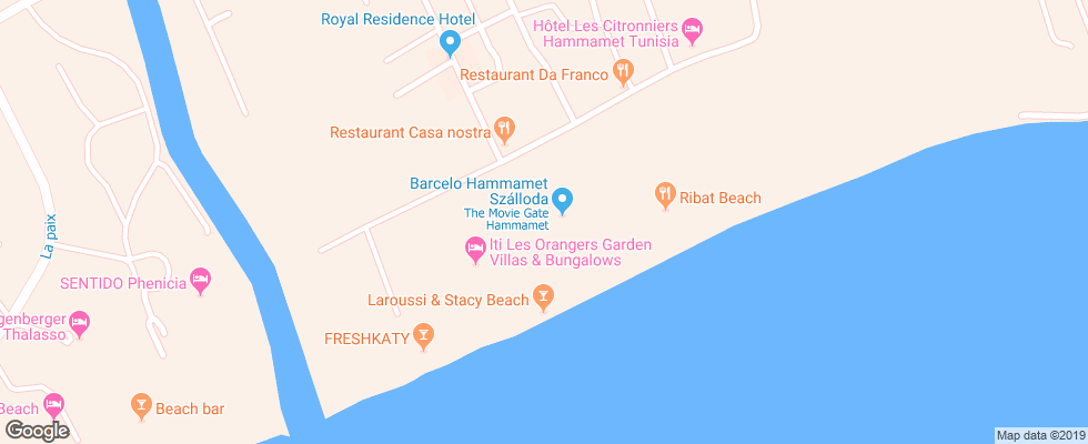 Отель Movie Gate Miramar на карте Туниса