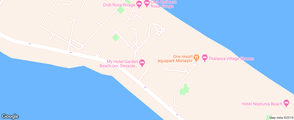 Отель My Hotel Garden Beach Club на карте Туниса