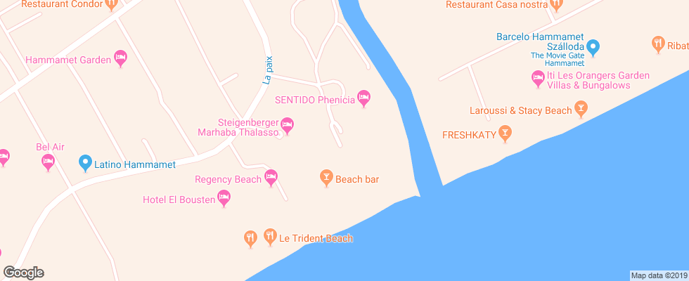 Отель Narcisse на карте Туниса