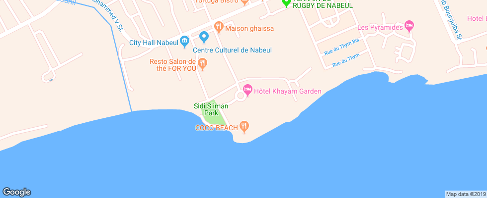 Отель Novostar Khayam Garden Beach & Spa на карте Туниса