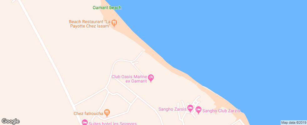 Отель Oasis Marine на карте Туниса