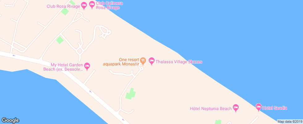 Отель One Resort Aqua Park & Spa на карте Туниса