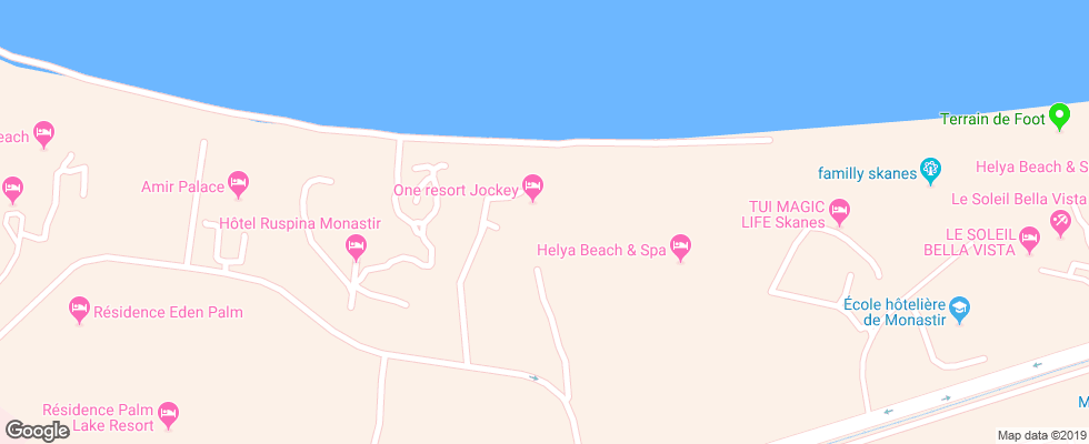 Отель One Resort Monastir на карте Туниса