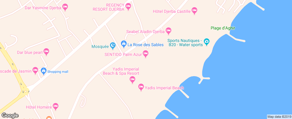 Отель Palm Azur на карте Туниса