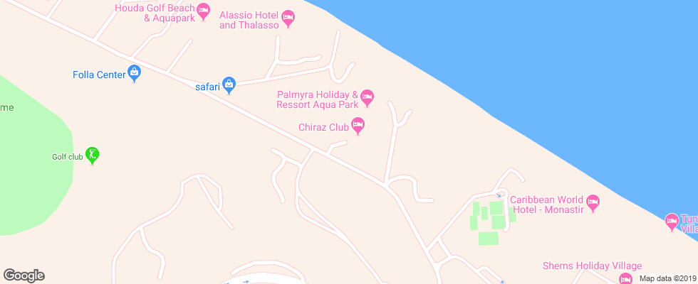 Отель Palmyra Holiday Resort & Spa на карте Туниса