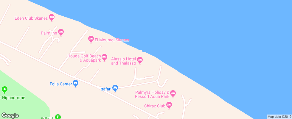 Отель Pirates Gate Resort & Thalasso на карте Туниса
