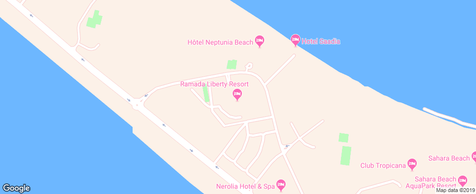 Отель Ramada Liberty Resort на карте Туниса