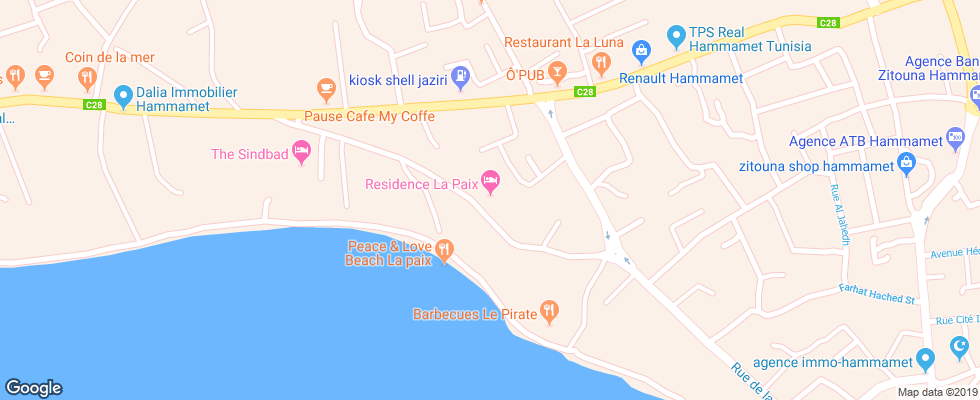 Отель Residence La Paix на карте Туниса