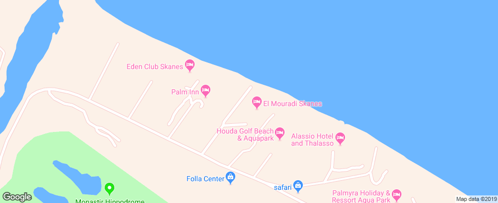 Отель Rosa Beach на карте Туниса