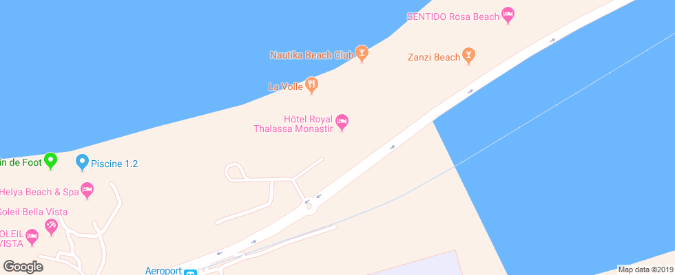 Отель Royal Thalasso Monastir на карте Туниса