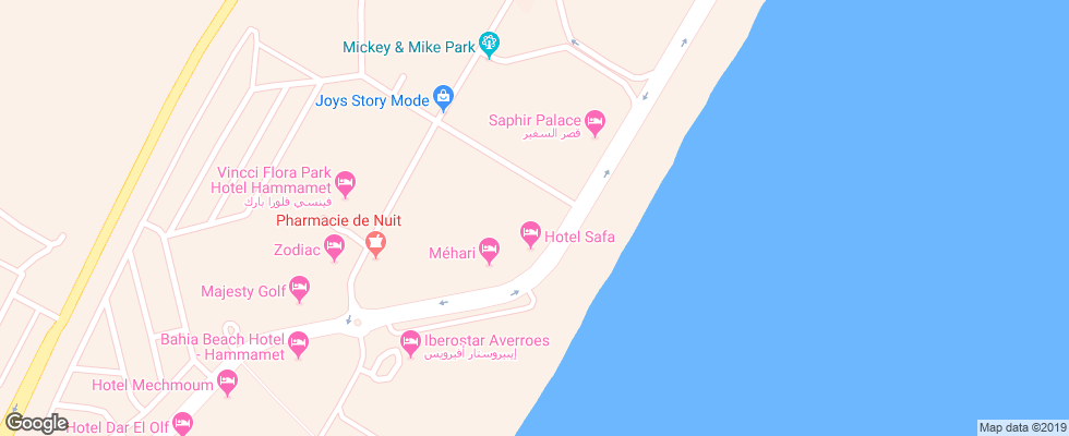 Отель Safa Resort Aquapark на карте Туниса