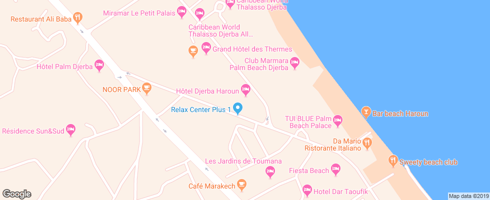 Отель Santorini Village на карте Туниса